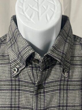 Stenströms Men’s Gray Purple Fitted Body Long Sleeve Shirt 👔 Large L 16 ✨